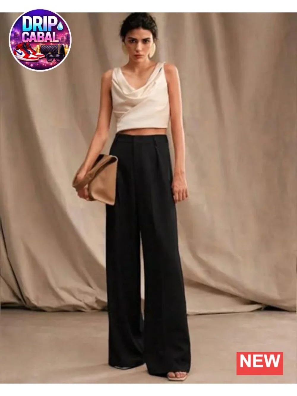 High Waist Wide Leg Palazzo Pants with Pockets Business Casual Trousers